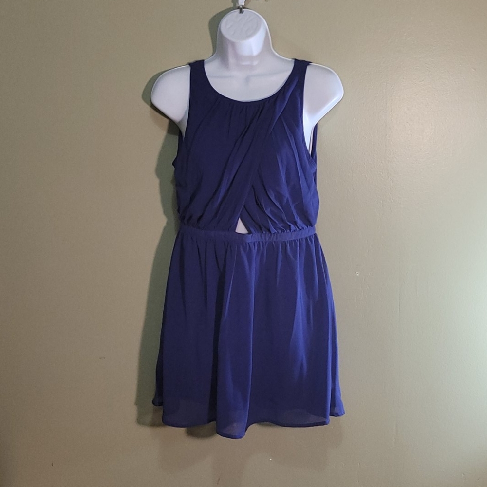 NWT L'atiste Purple Pleated mini dress